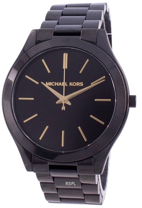 michael kors slim runway watch black|michael kors black runway watch.